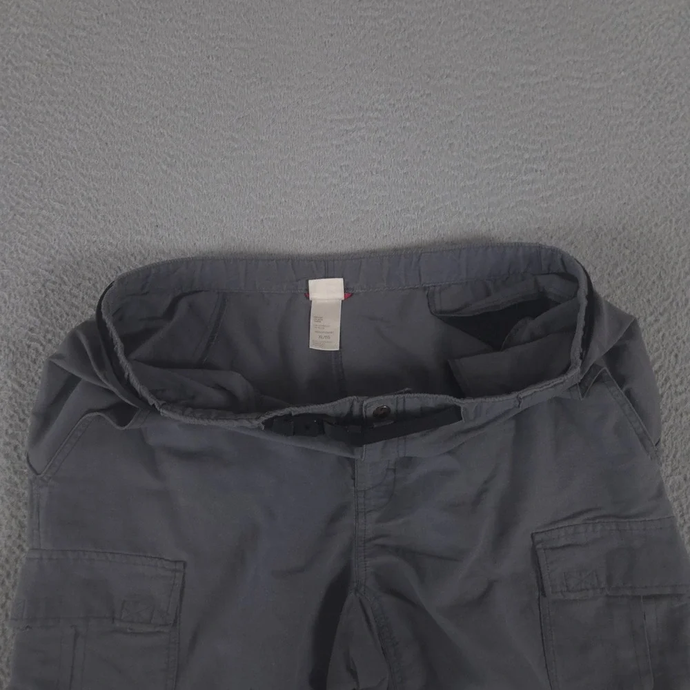The North Face Shorts Mens XL Gray Nylon Cargo Built In Belt Hiking Utility Camp
